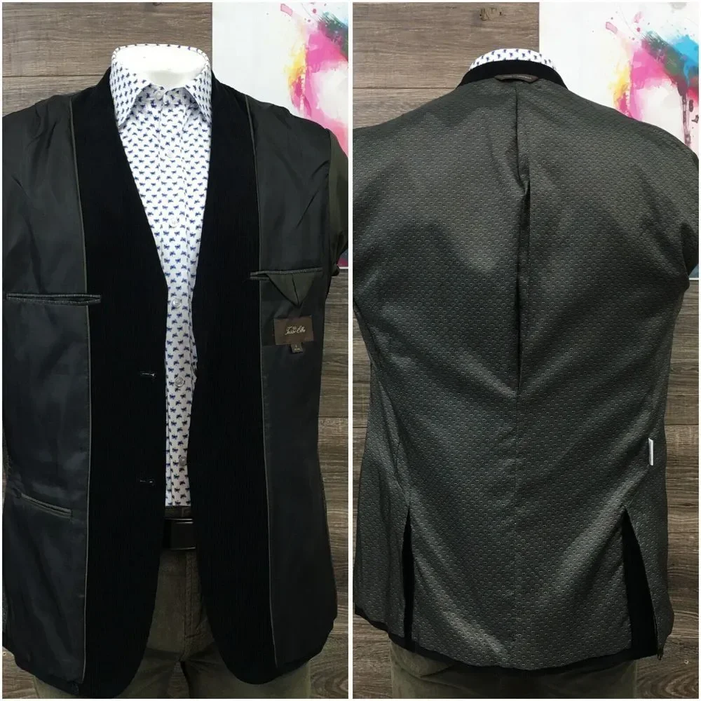 TASSO ELBA Mens Blazer Sport Coat Two Button Casual Jacket Size L 42-44 CORDUROY